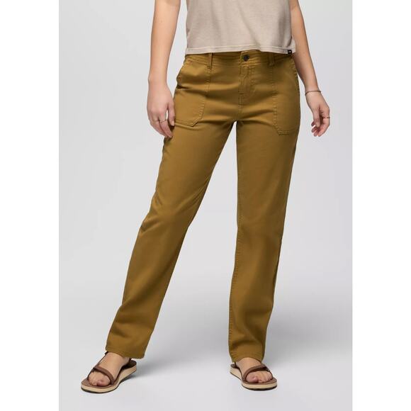 Prana Sancho Boyfriend Pant Women's 8 Retro Olive Relaxed Fit Mid Rise Stretch - Picture 1 of 13